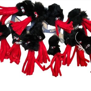 12 Total Vo-toys Cat Black Fur Spider With Bending Legs Finger Teaser Toy